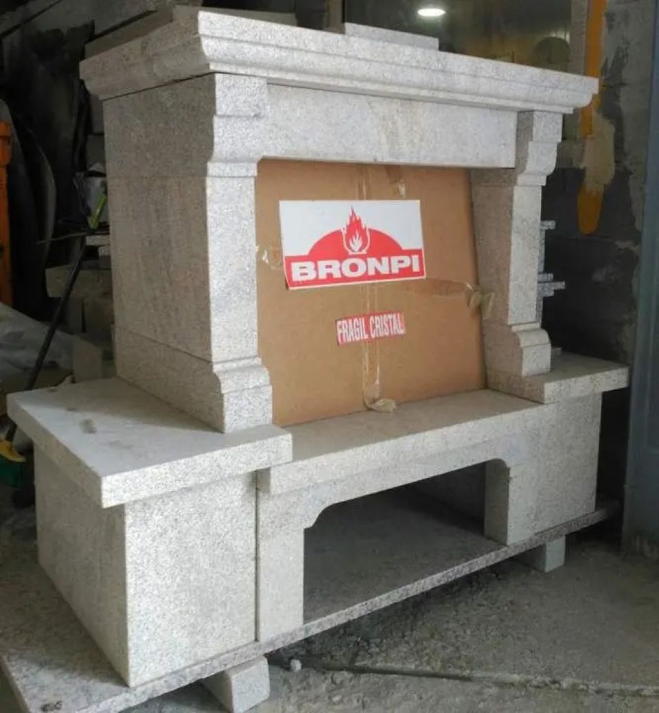 Rustic Indoor Fireplace with Cassette Insert